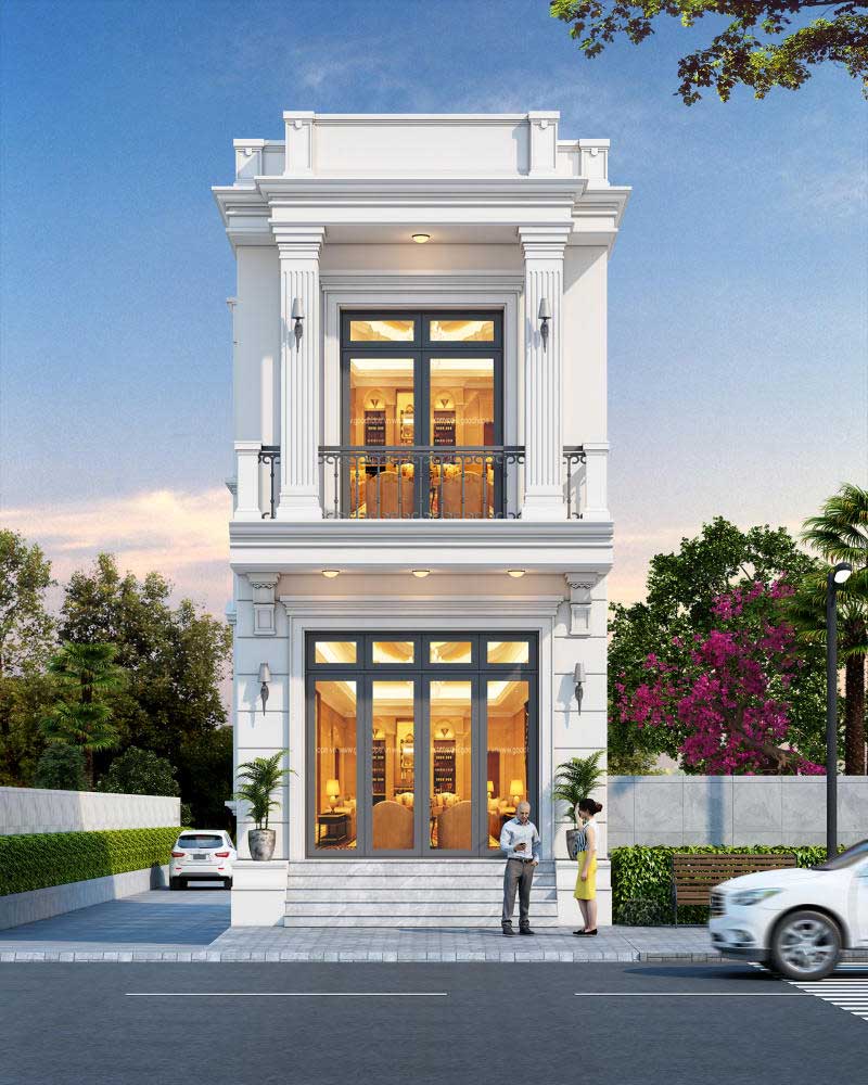 Mẫu Nhà 1 Trệt 1 Lầu 5X20M Phong Cách Châu Âu Mẫu Nhà 1 Trệt 1 Lầu 5X20M Phong Cách Châu Âu