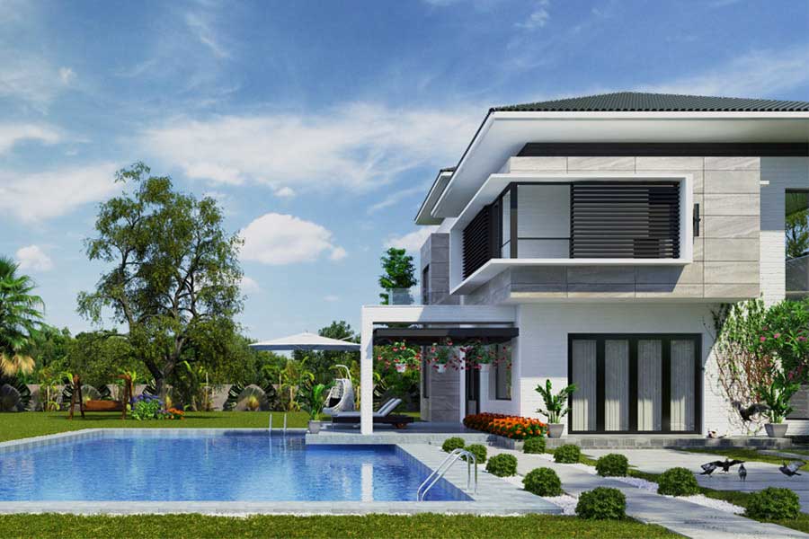 Mẫu Nhà 2 Tầng 4 Phòng Ngủ 1 Phòng Thờ Có Hồ Bơi Riêng Mẫu Nhà 2 Tầng 4 Phòng Ngủ 1 Phòng Thờ Có Hồ Bơi Riêng