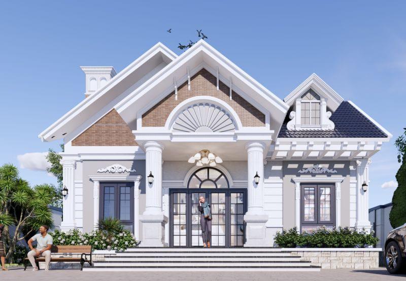 Mẫu Nhà Cấp 4 4X15M 2 Phòng Ngủ Phong Cách Cổ Điển