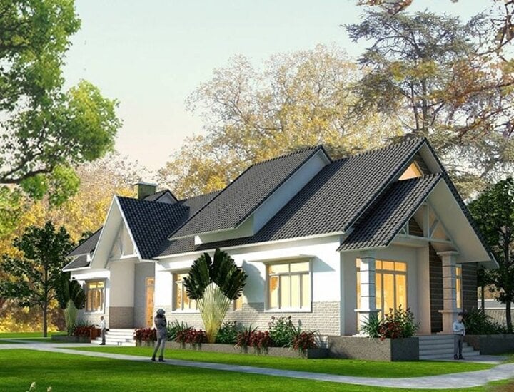 Mẫu Nhà Cấp 4 4X15M 2 Phòng Ngủ Phong Cách Cổ Điển