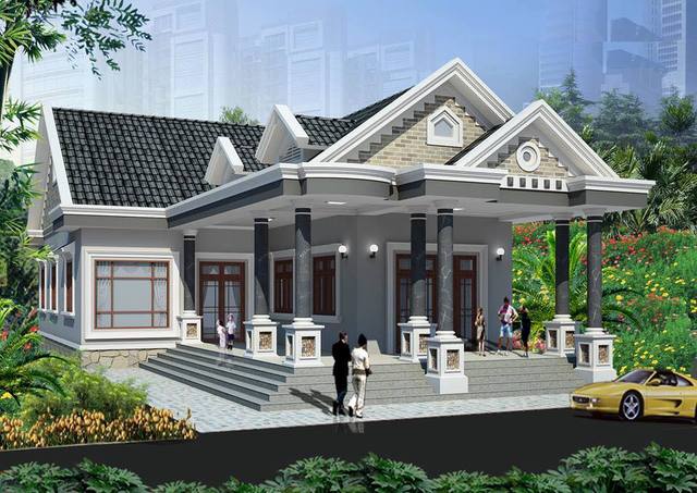 Mẫu Nhà Cấp 4 4X15M 2 Phòng Ngủ Phong Cách Cổ Điển