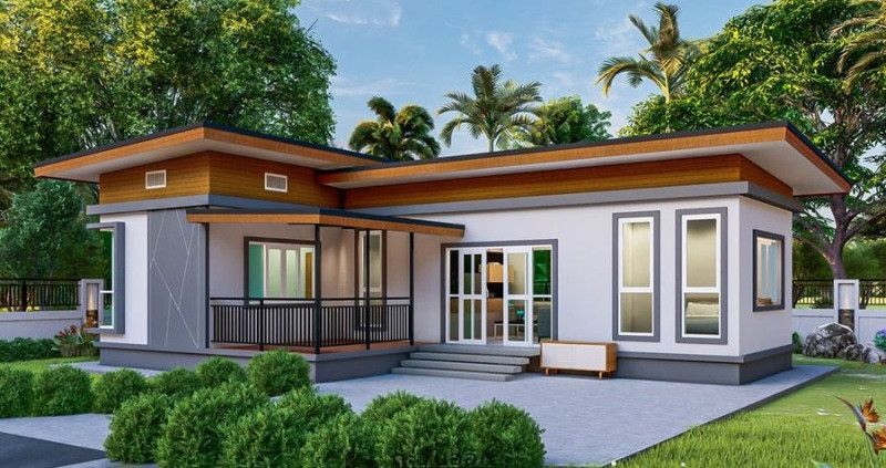 Top 20+ Mẫu Nhà Cấp 4 Chữ L Mái Bằng: Thiết Kế Đẹp Và Hiện Đại 1 Mau-Nha-Cap-4-Chu-L-Mai-Bang-2