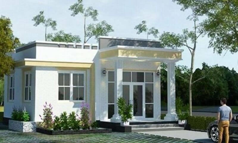 Mẫu Nhà Cấp 4 Chữ L Mái Bằng Kết Hợp Kinh Doanh Mẫu Nhà Cấp 4 Chữ L Mái Bằng Kết Hợp Kinh Doanh