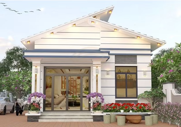 Mẫu Nhà Cấp 4 Mái Lệch 3 Phòng Ngủ Hiện Đại