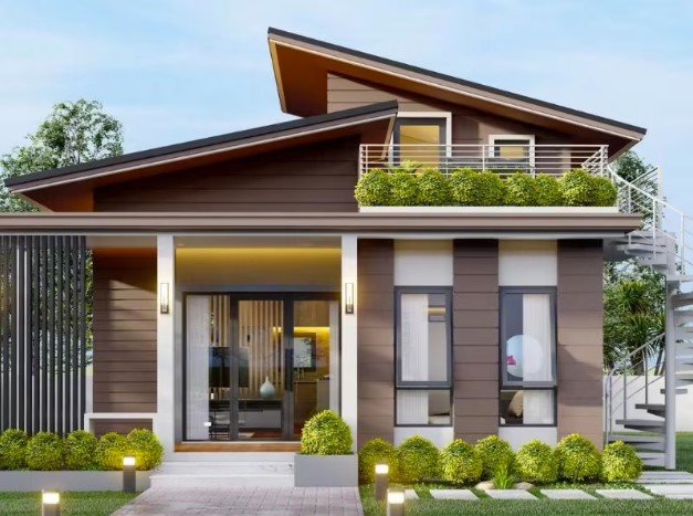 Mẫu Nhà Cấp 4 Mái Lệch 3 Phòng Ngủ Hiện Đại