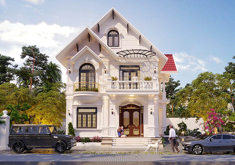 Mẫu Nhà Mái Thái 1 Tầng Tân Cổ Điển Mái Đỏ Mẫu Nhà Mái Thái 1 Tầng Tân Cổ Điển Mái Đỏ