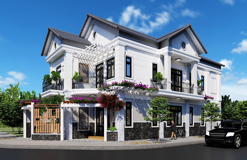 Mẫu Nhà Mái Thái 2 Tầng Tân Cổ Điển Với Mặt Tiền Rộng Mẫu Nhà Mái Thái 2 Tầng Tân Cổ Điển Với Mặt Tiền Rộng