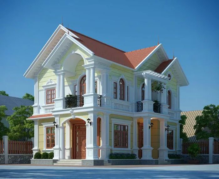 Mẫu Nhà Mái Thái 1 Tầng Tân Cổ Điển Mái Đỏ Mẫu Nhà Mái Thái 1 Tầng Tân Cổ Điển Mái Đỏ