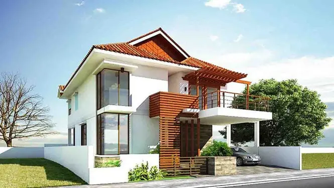 Mẫu Nhà Mái Thái 2 Tầng Tân Cổ Điển Với Gara Ô Tô Mẫu Nhà Mái Thái 2 Tầng Tân Cổ Điển Với Gara Ô Tô