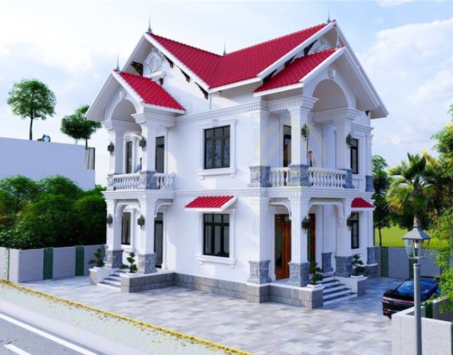 Mẫu Nhà Mái Thái 1 Tầng Tân Cổ Điển Mái Đỏ Mẫu Nhà Mái Thái 1 Tầng Tân Cổ Điển Mái Đỏ