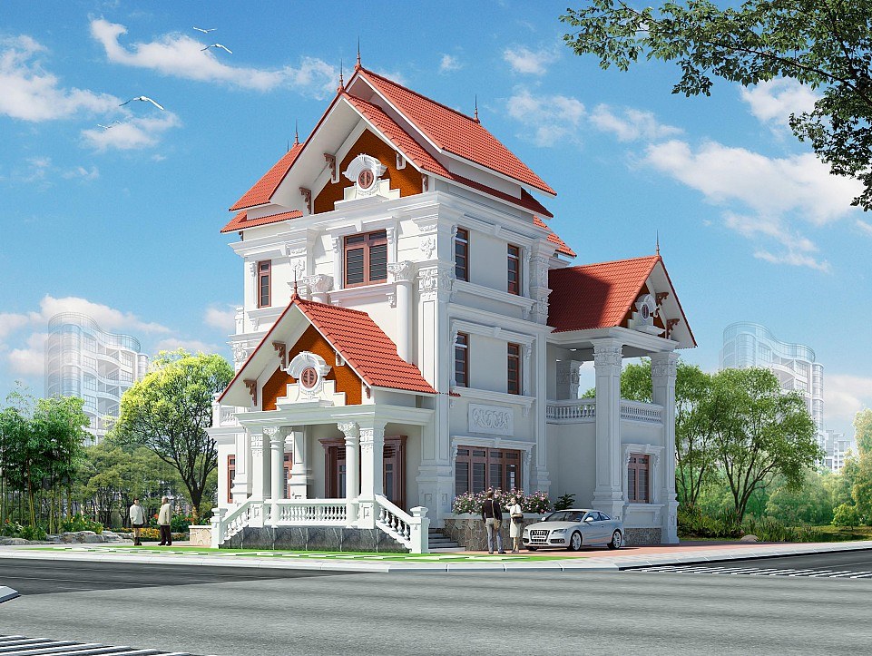 Mẫu Nhà Mái Thái 1 Tầng Tân Cổ Điển Mái Đỏ Mẫu Nhà Mái Thái 1 Tầng Tân Cổ Điển Mái Đỏ