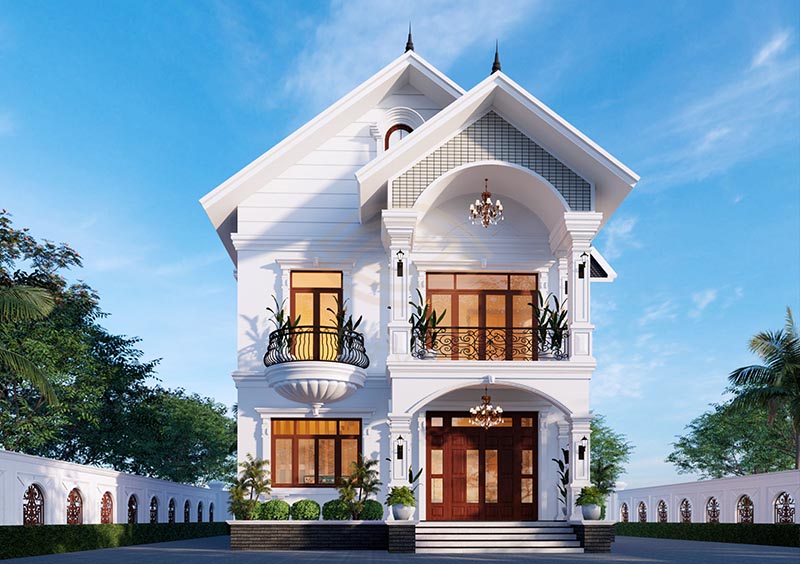Mẫu Nhà Mái Thái 2 Tầng Tân Cổ Điển Hiện Đại Mẫu Nhà Mái Thái 2 Tầng Tân Cổ Điển Hiện Đại