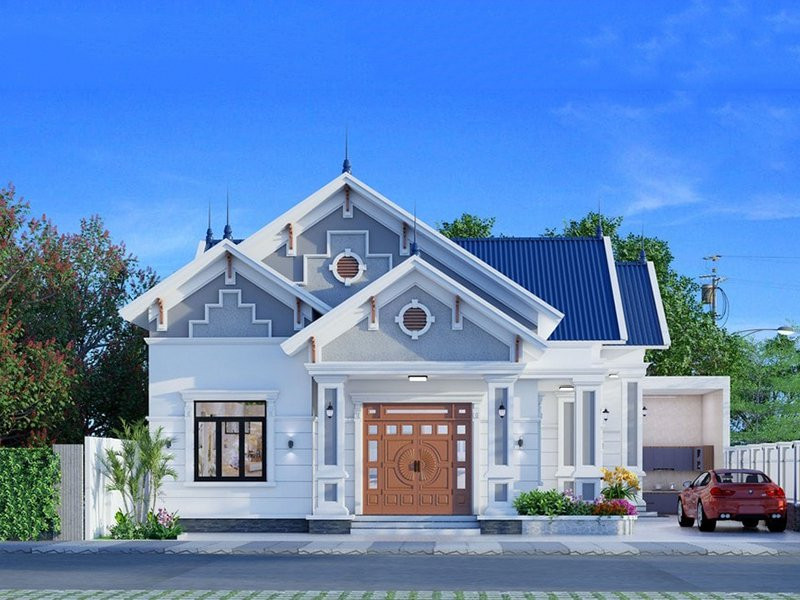 Mẫu Nhà Ngang 10M Cấp 4 Mái Thái