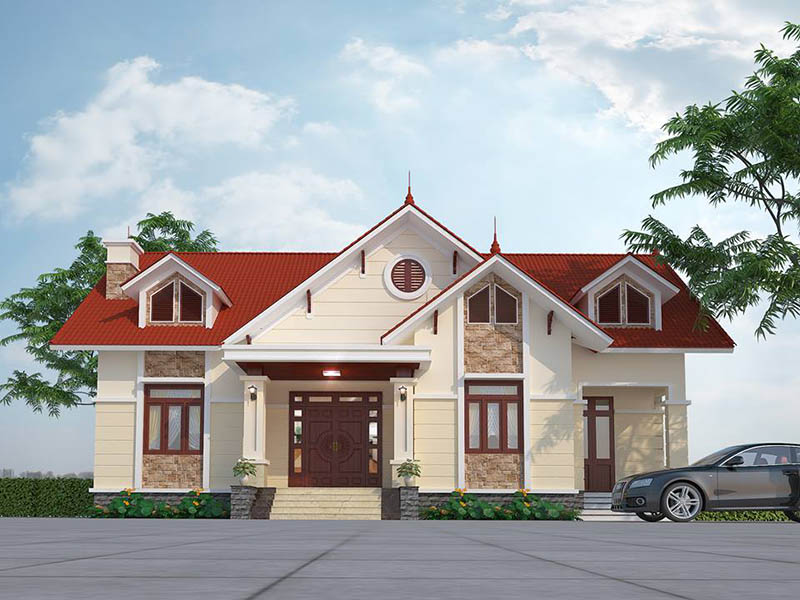 Mẫu Nhà Ngang 10M Cấp 4 Có Gác Lửng