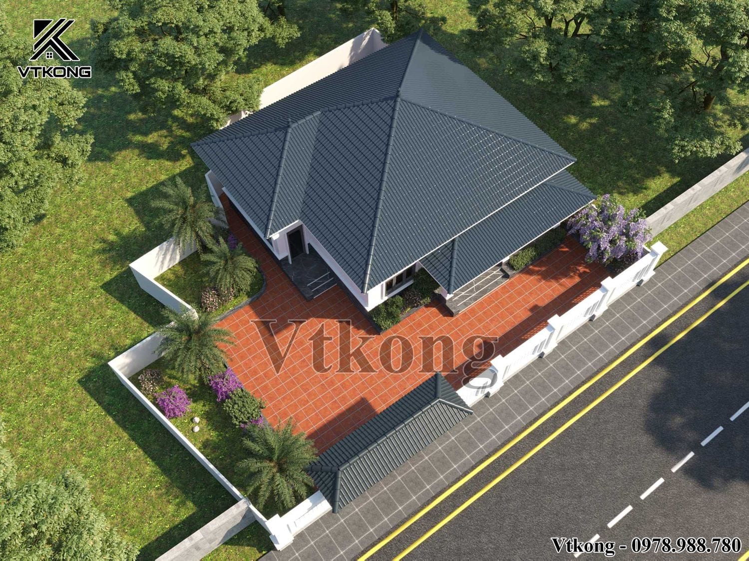Phoi Canh Tong The Biet Thu 1 Tang Mai Nhat 12X12M Bt1T126