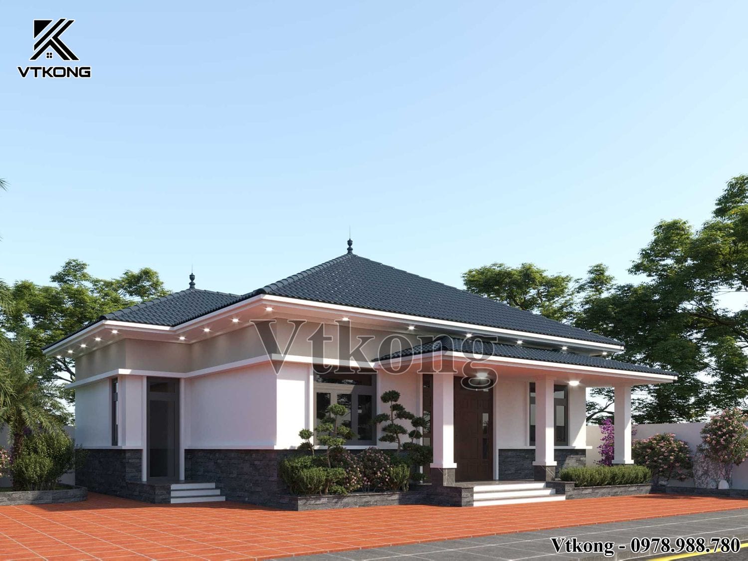 Thiet Ke Biet Thu Mai Nhat 12X12M Dep Bt1T126