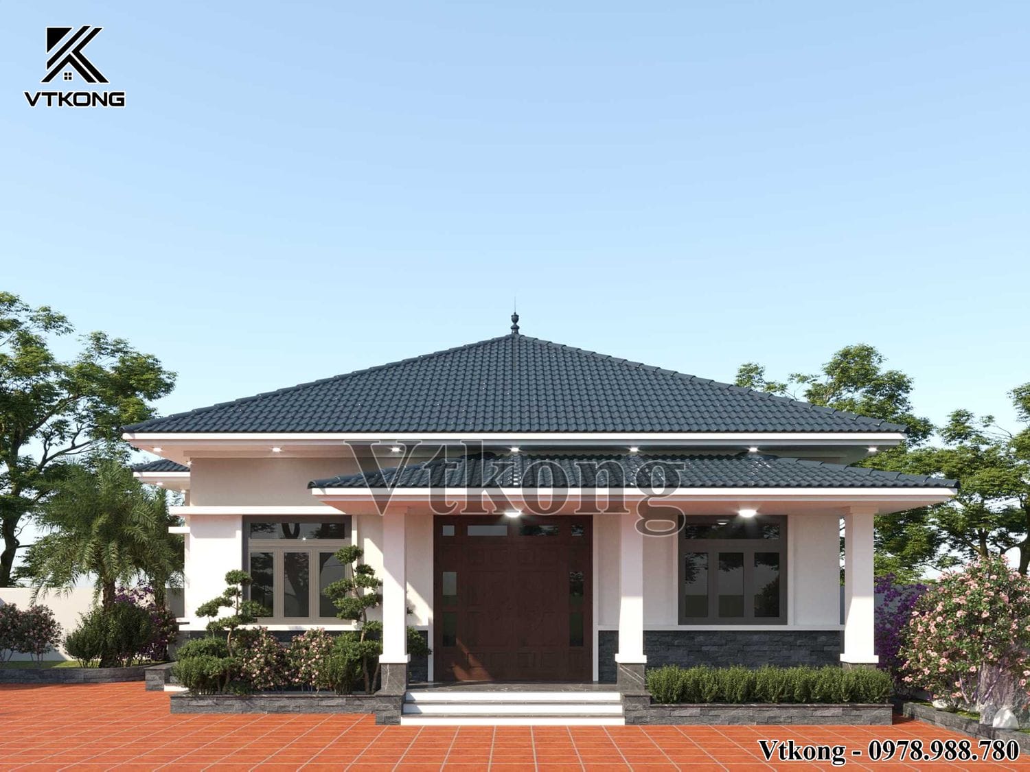 Thiet Ke Mau Biet Thu 1 Tang Mai Nhat 12X12M Bt1T126