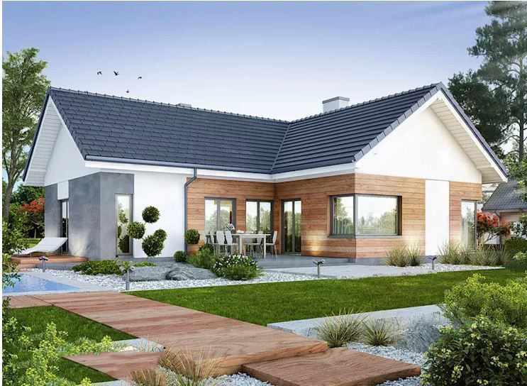 Mẫu Nhà Cấp 4 Chữ L 2 Phòng Ngủ