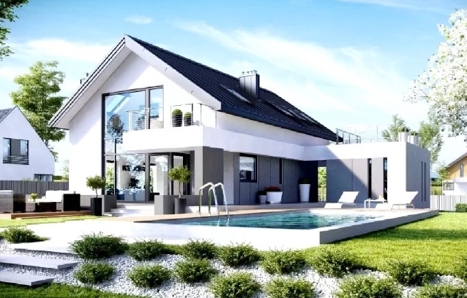 Mẫu Nhà Cấp 4 Chữ L 2 Phòng Ngủ Mái Nhật