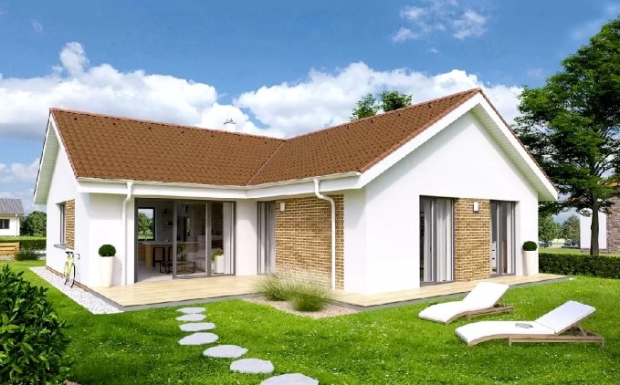 Mẫu Nhà Cấp 4 Chữ L 2 Phòng Ngủ Nông Thôn