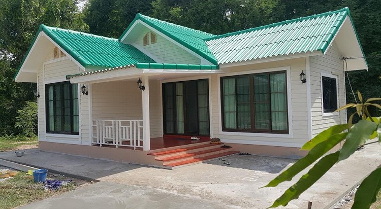 Mẫu Nhà Cấp 4 Chữ L 2 Phòng Ngủ Nông Thôn