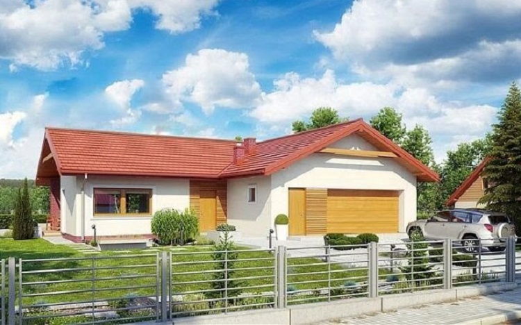 Mẫu Nhà Cấp 4 Chữ L 2 Phòng Ngủ Nông Thôn