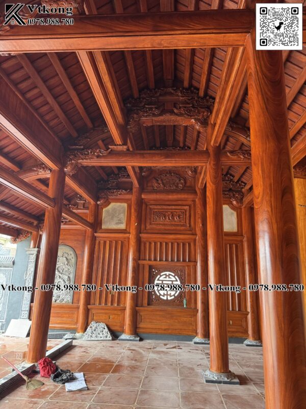 Nhà Thờ Họ 3 Gian Bằng Bê Tông Giả Gỗ