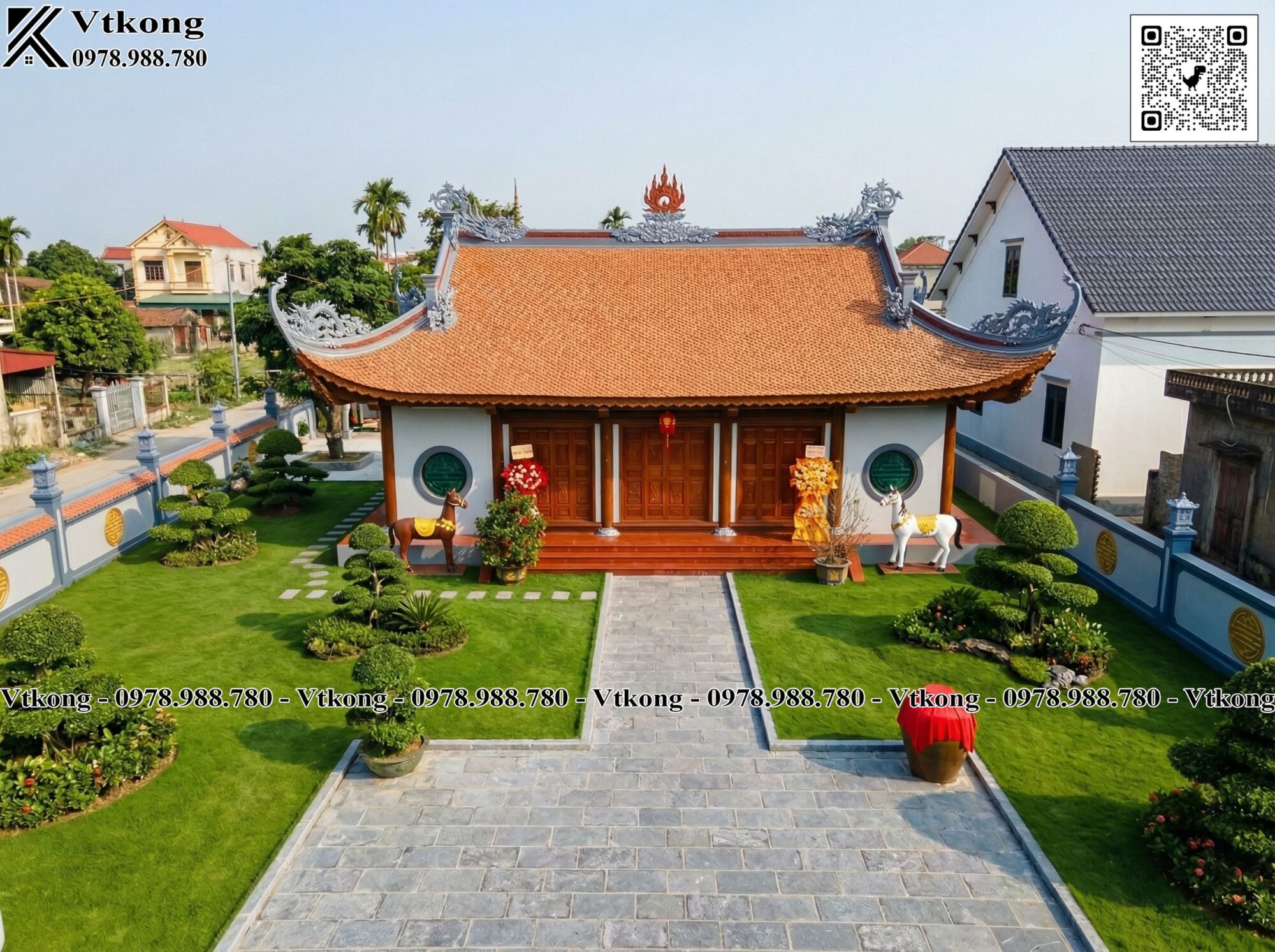 Thiết kế nhà thờ họ 4 mái – giải pháp kiến trúc cho dòng họ lớn - Vtkong