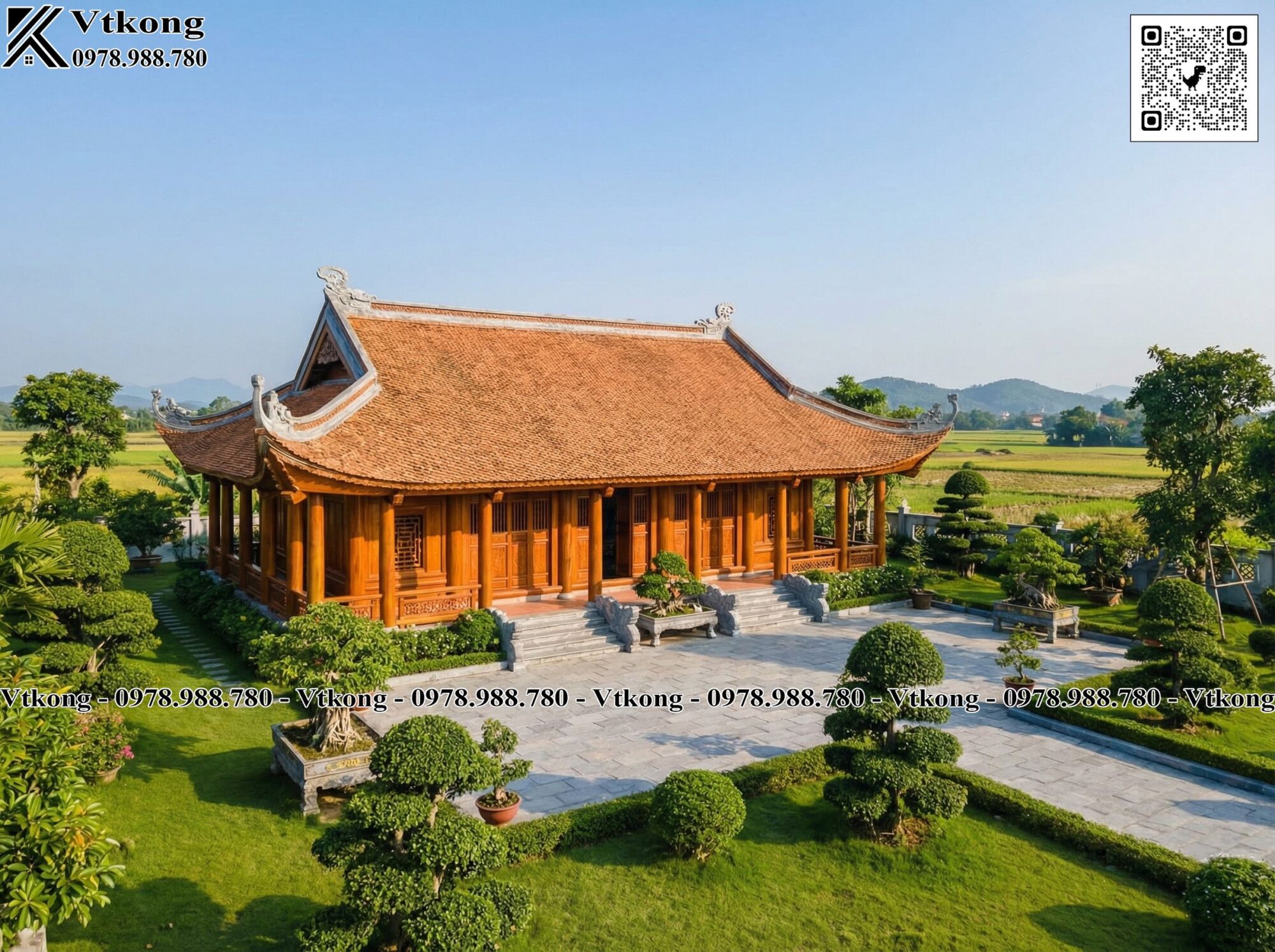 Thiết kế nhà thờ họ 4 mái – giải pháp kiến trúc cho dòng họ lớn - Vtkong