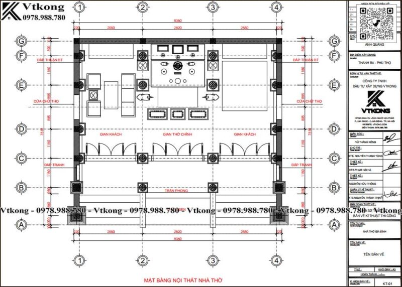 Mặt Bằng Nhà Thờ Họ 3 Gian Bê Tông Giả Gỗ 8.36X6.5M Nth99 Mat Bang Nha Tho Ho 3 Gian Be Tong Gia Go 8.36X6.5M Nth99
