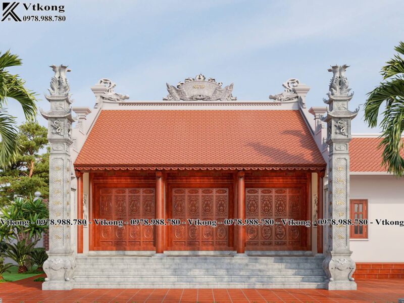 Mẫu Nhà Thờ 3 Gian 2 Mái Bằng Bê Tông Giả Gỗ Mau Nha Tho 3 Gian 2 Mai Bang Be Tong Gia Go Nth98