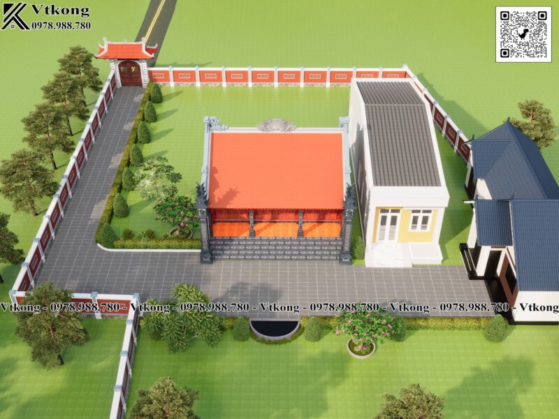 Phối Cảnh Tổng Thể Nhà Thờ 3 Gian Bê Tông Giả Gỗ 9.3X7.5M Phoi Canh Tong The Nha Tho 3 Gian Be Tong Gia Go 9.3X7.5M Nth97