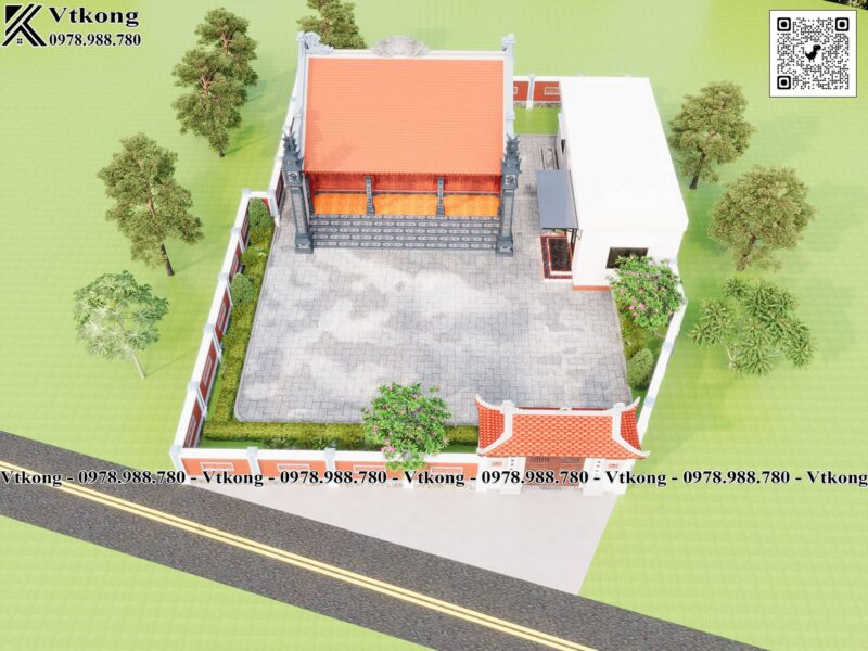 Phối Cảnh Tổng Thể Nhà Thờ Kết Hợp Nhà Ngang Mái Bằng Phoi Canh Tong The Nha Tho Ket Hop Nha Ngang Mai Bang Nth96