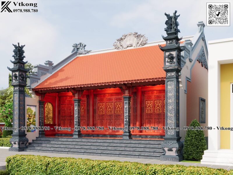 Thiết Kế Thi Công Nhà Thờ Họ 3 Gian Đẹp Thiet Ke Thi Cong Nha Tho Ho 3 Gian Nth97