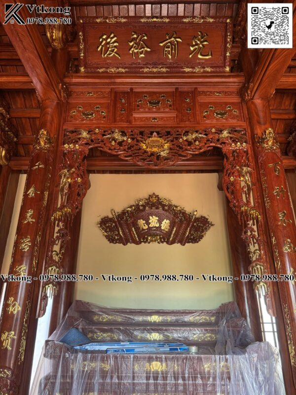 Hoành Phi Câu Đối Nhà Thờ Họ 1 Gian Đẹp, Nội Thất Nhà Thờ Họ Gỗ Hương Hoanh Phi Cau Doi Nha Tho Ho Tgnt28