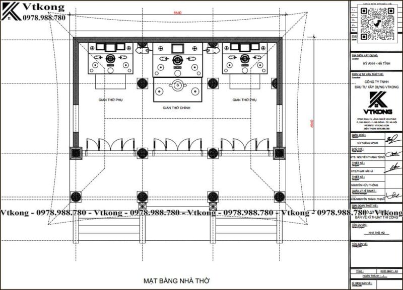 Mặt Bằng Nhà Thờ Họ 3 Gian 4 Mái Đẹp Mat Bang Nha Tho Ho 3 Gian 4 Mai Nth101