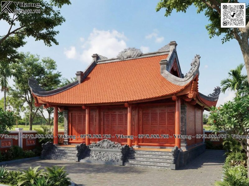 Nhà Thờ Họ 3 Gian 4 Mái Đao 8.5X7M Nha Tho Ho 3 Gian 4 Mai Dao 8.5X7M Nth101